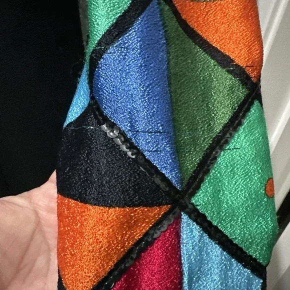 Pierre Balmain Paris Vintage Black Multicolor Jacket Lightweight S6 Made in USA - Picture 4 of 14